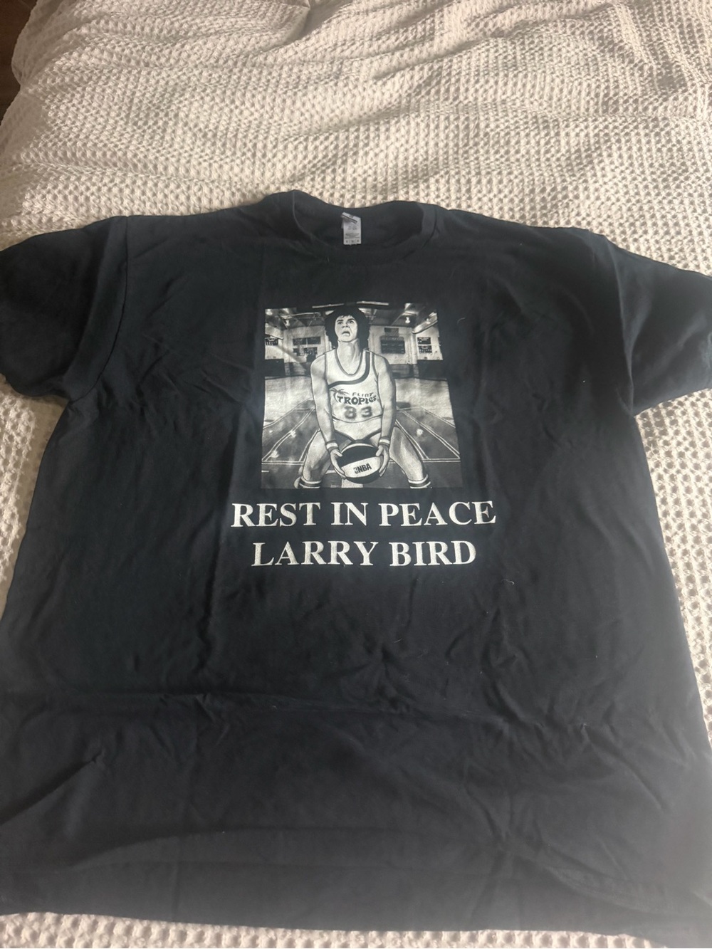 Semi Pro Jackie Moon Vintage Black Larry Bird Tribute T-Shirt - Rest in Peace